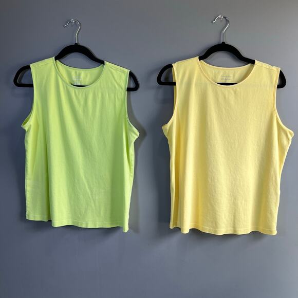 Lot of 2 Christopher Banks Layer Your Look Cotton Tanks Size XL - Picture 1 of 6